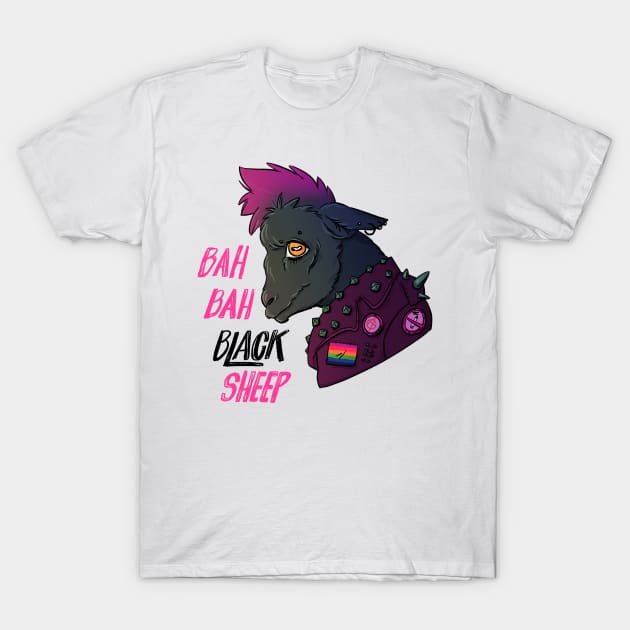 Bah Bah Black Sheep (Full Color) T-Shirt by JoyErskineArt